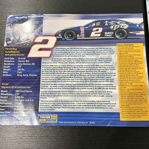 Rusty Wallace NASCAR #2 Driver Signed Photo - Picture 4 of 4